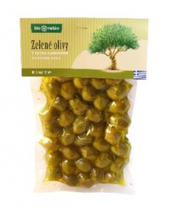 bio*nebio Olivy zelené v extra panenském olivovém oleji 250 g BIO