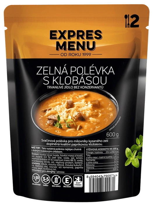 Expres Menu Zelná polévka s klobásou 600 g (2 porce)