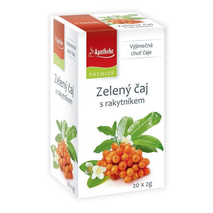 Apotheke Premier Čaj zelený s rakytníkem 20 x 2 g