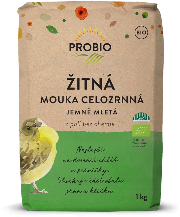 PROBIO Mouka žitná celozrnná jemně mletá 1 kg BIO