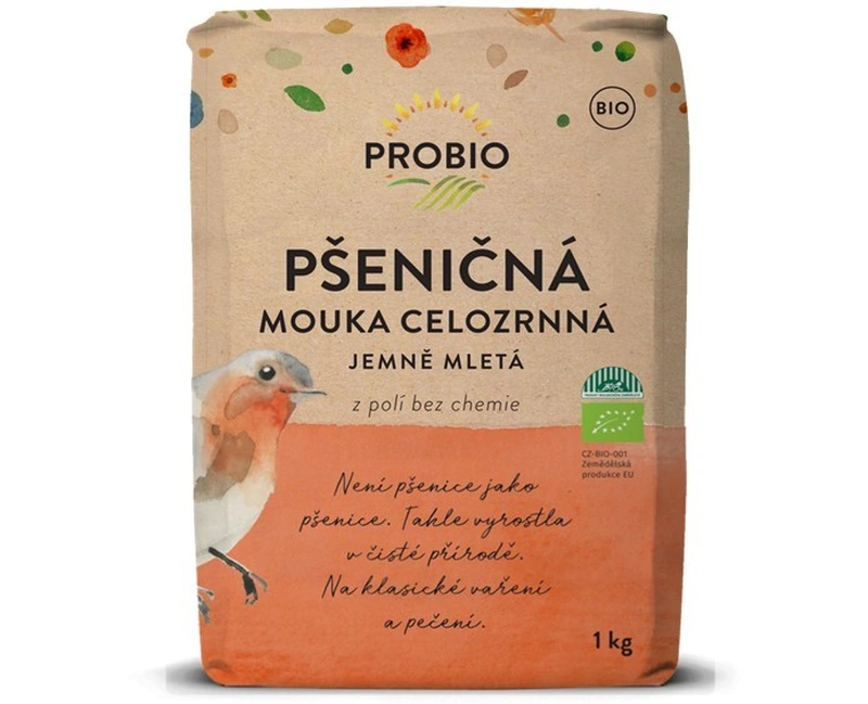 PROBIO Mouka pšeničná celozrnná jemně mletá 1kg BIO