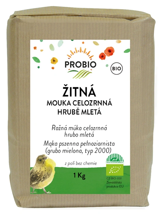 PROBIO Mouka žitná celozrnná hrubě mletá 1 kg BIO