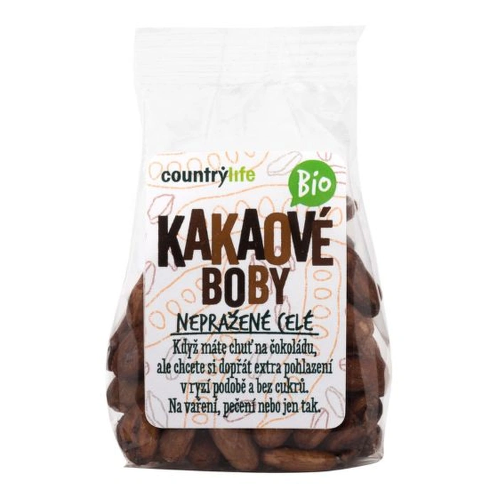 Country Life Kakaové boby nepražené celé 100 g BIO