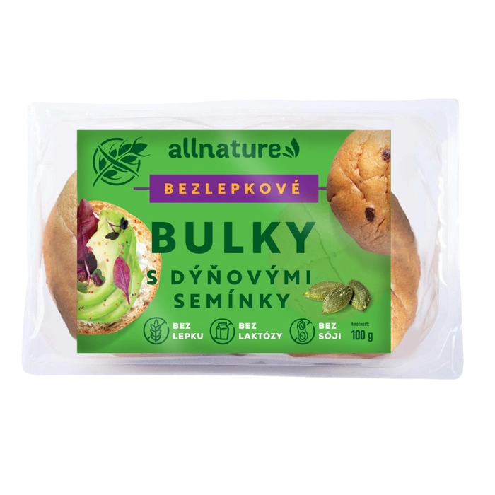 Allnature Bezlepkové bulky s dýňovými semínky 100 g