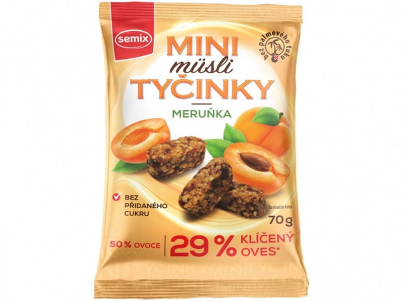 Semix Mini Müsli tyčinky s meruňkami bez lepku 70g