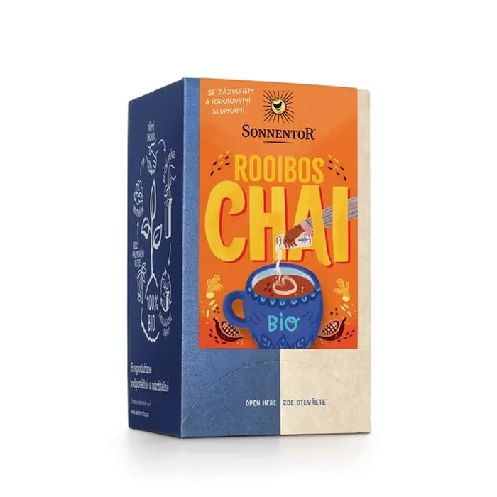 Sonnentor Chia rooibos se zázvorem a kakaovými slupkami 18 x 1,8 g BIO