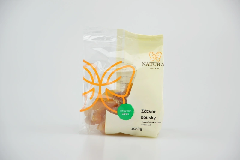 Natural Jihlava Sušený zázvor kousky nesířené bez cukru 100 g