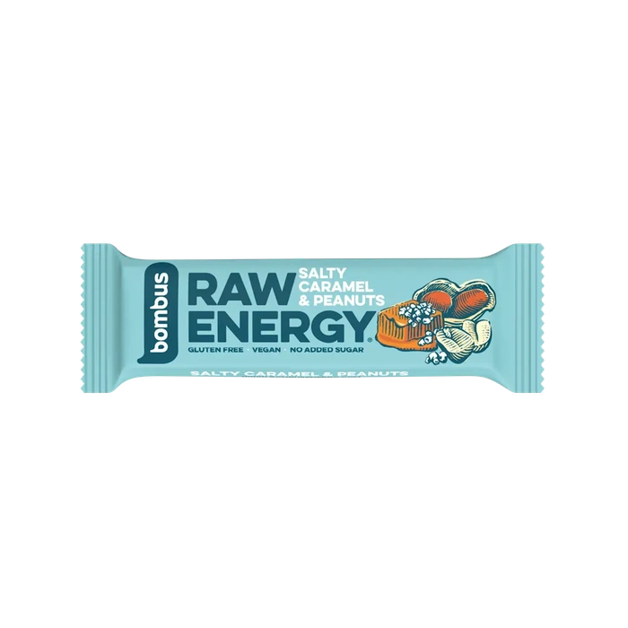 Bombus raw Energy tyčinka slaný karamel a arašídy 50 g