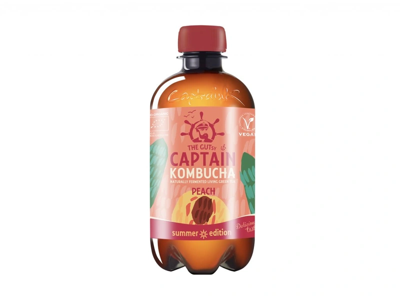 Captain Kombucha Kombucha broskev 400 ml BIO