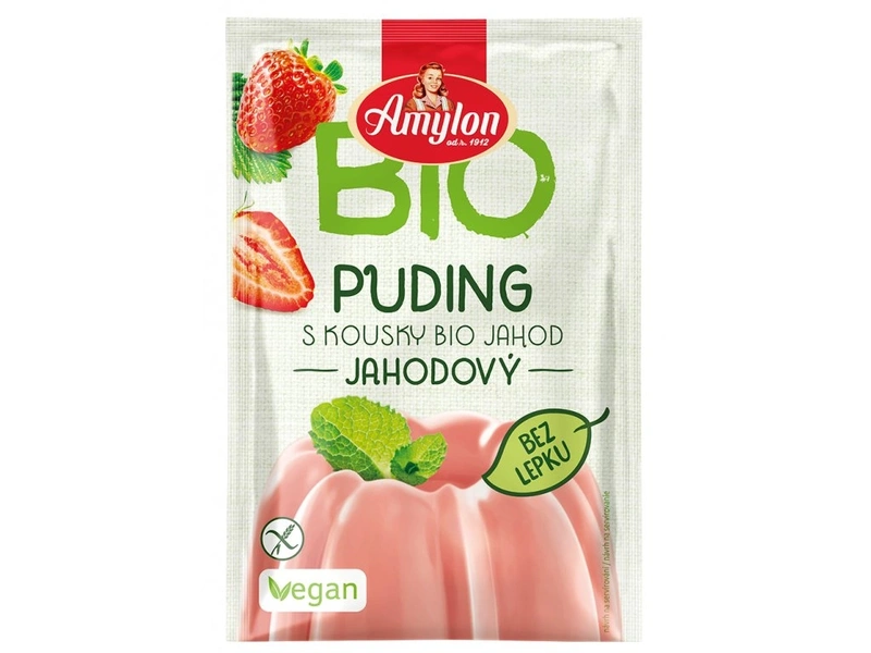 Amylon Puding jahodový bez lepku 40 g BIO