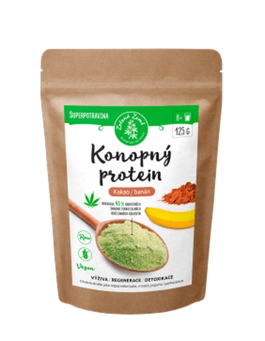 Zelená Země Konopný protein kakao a banán 125 g