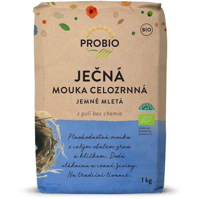 PROBIO Mouka ječná celozrnná jemně mletá 1 kg BIO