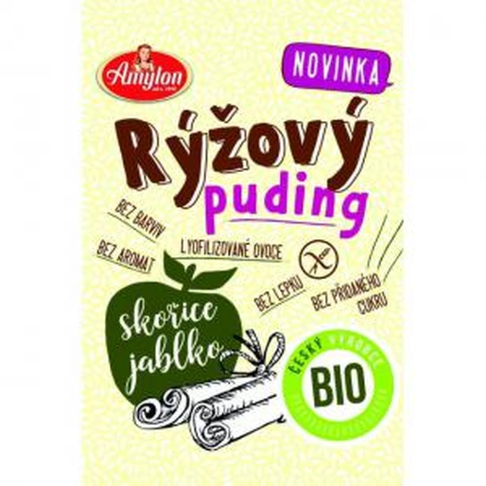 Amylon Puding rýžový s jablkem a skořicí 40 g BIO