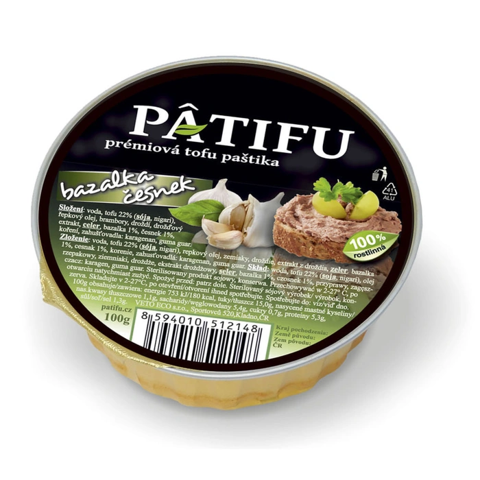 Patifu tofu paštika bazalka-česnek 100g BLP