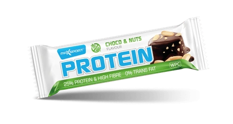 Maxsport Protein Bar proteinová tyčinka čokoláda s oříšky 50 g