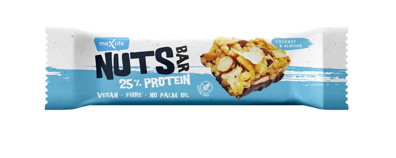 MaxLife Tyčinka Nuts Bar 25% protein kokos a mandle 40 g