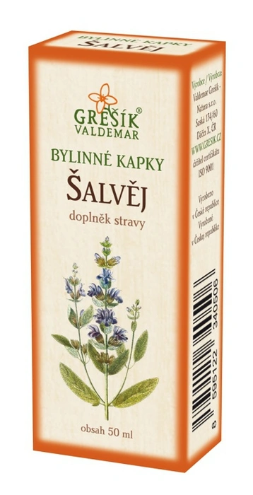 Grešík Bylinné kapky Šalvěj 50ml