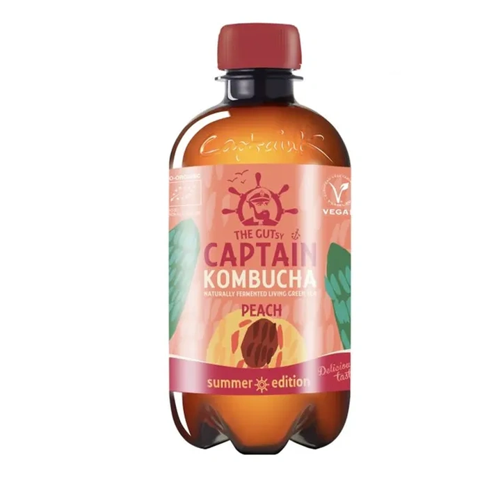 Captain Kombucha Kombucha broskev 400 ml BIO