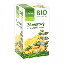 Apotheke BIO Zázvorový čaj s citronem a mátou 20x1,5g