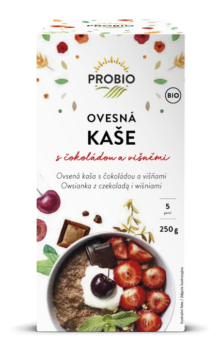 PROBIO Kaše ovesná s čokoládou a višněmi 250g BIO