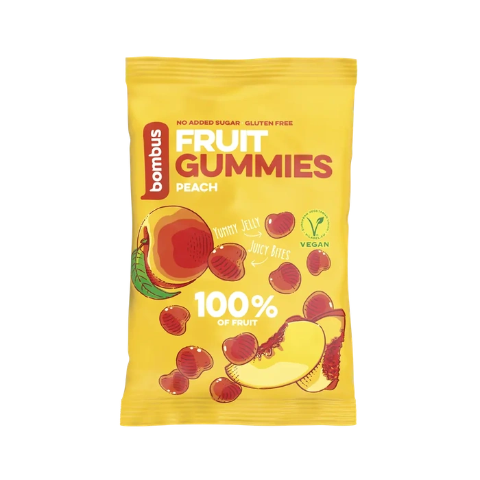 Bombus Fruit Gummies Peach broskvové bonbony 35 g