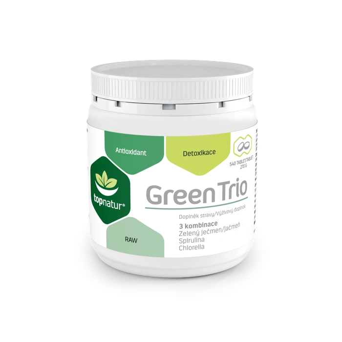 Topnatur Green Trio (spirulina, chlorella, zelený ječmen) 540 tbl.