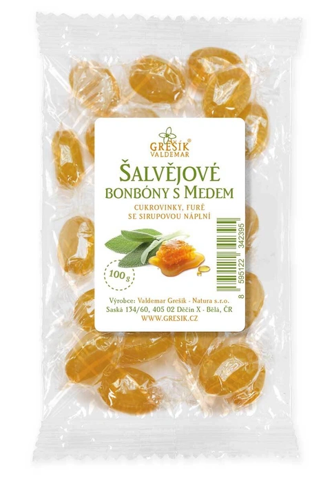 Grešík Šalvějové bonbóny s medem 100 g