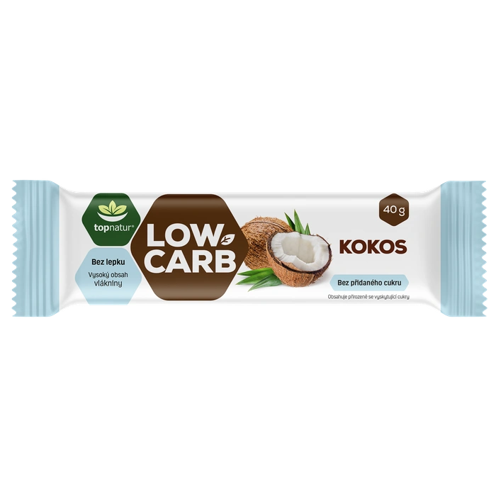 Topnatur Low Carb tyčinka kokos 40 g