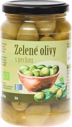 bio*nebio Zelené olivy s peckou v nálevu 370 g BIO