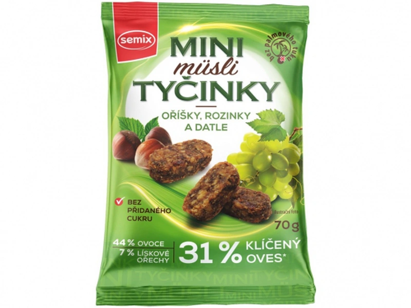 Semix Mini Müsli tyčinky s oříšky bez lepku 70g