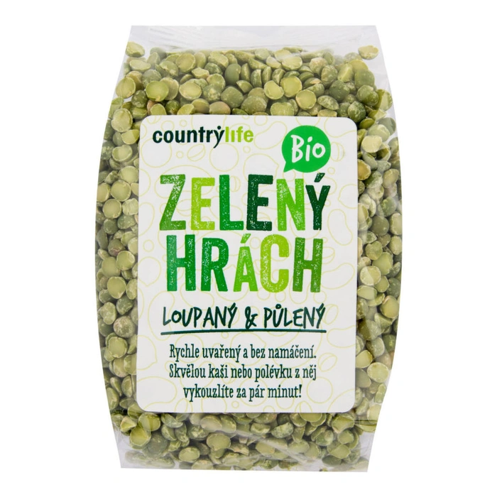 Country Life Hrách zelený půlený 500 g BIO