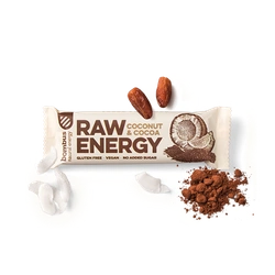 Bombus Raw Energy tyčinka kakao a kokos 50g