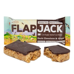 Wholebake Flapjack čokoláda a zázvor ovesná tyčinka 80 g BLP