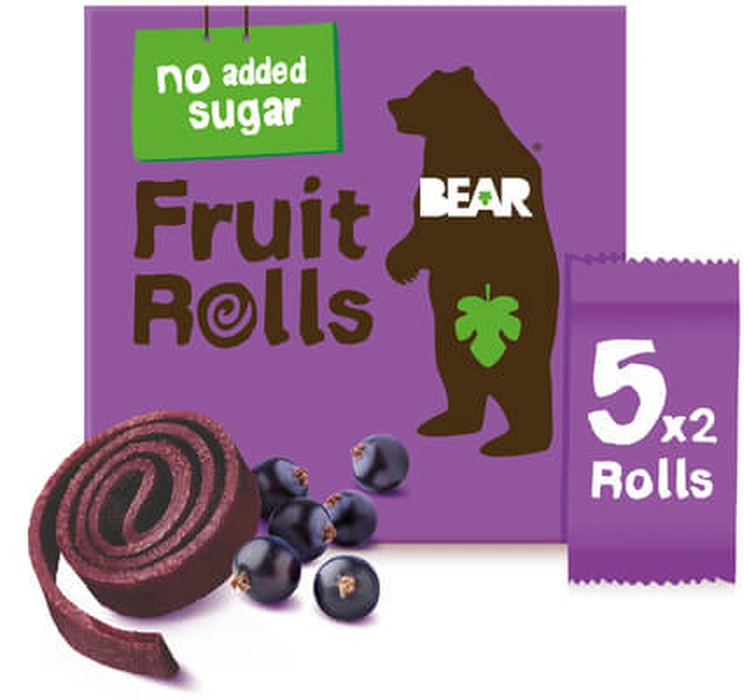 Yoyo Bear Fruit Rolls černý rybíz ovocné rolované plátky 5 x 20 g