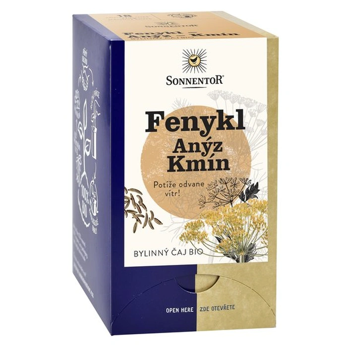 Sonnentor Čaj Fenykl Anýz Kmín 18x1,7 g BIO