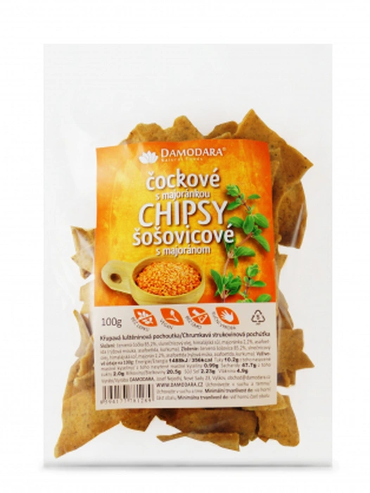 Damodara Chipsy čočkové s majoránkou 100 g