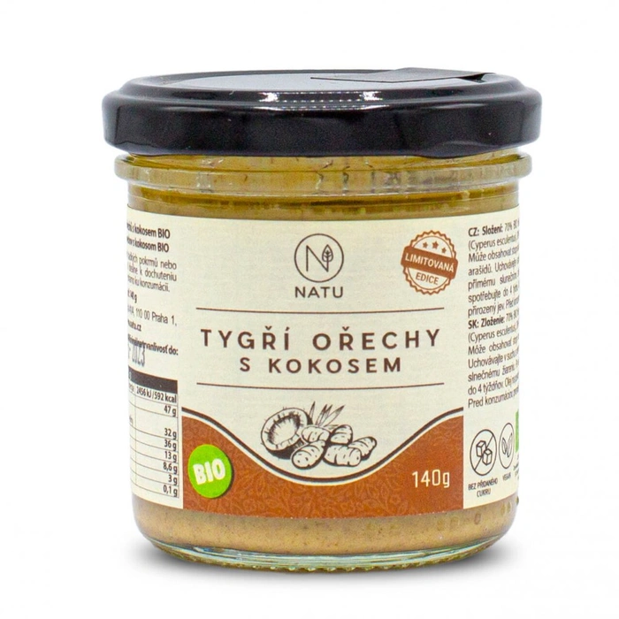 NATU Krém z tygřích ořechů s kokosem 140 g BIO