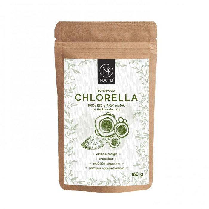 NATU Chlorella prášek 180 g BIO