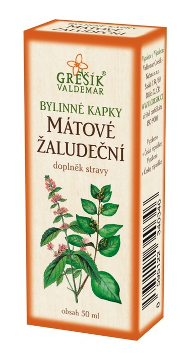 Grešík Bylinné kapky Mátové žaludeční 50ml