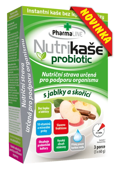 Mogador Nutrikaše Probiotic s jablky a skořicí 180 g (3 x 60 g)