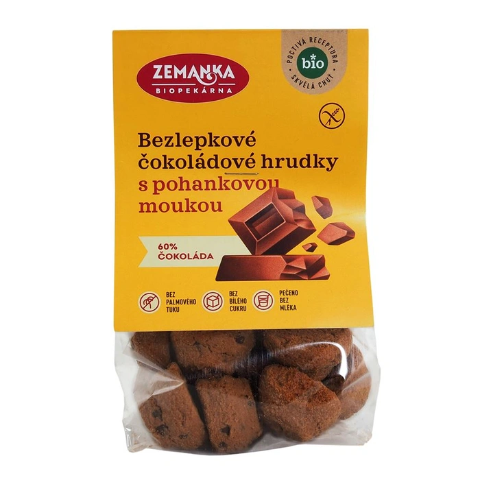 Biopekárna Zemanka bezlepkové čokoládové bio hrudky s pohankou 100 g BIO